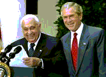 Bush with Ariel Sharon