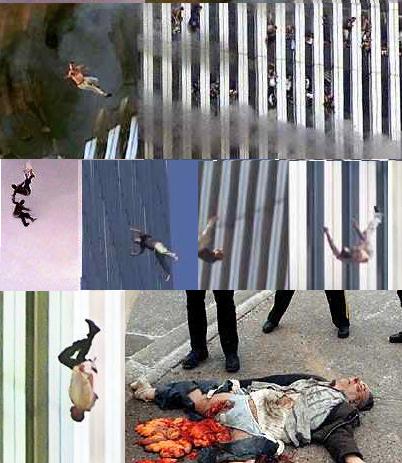wtc montage: american citizens lifted to the ground by their government