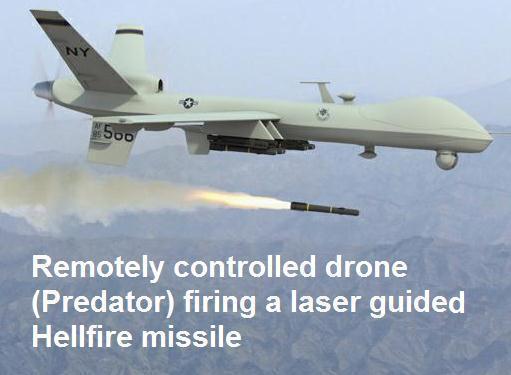 predator drone firing lazer guided hellfire missile